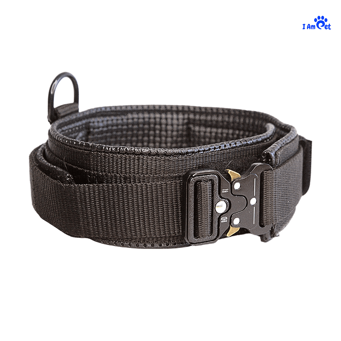 I AM PET Tactical Padded Collar - Black - 2.25 Inch Width